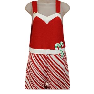 Eyeshadow Christmas Overalls Suit Candy Cane Medium Ugly Christmas Outfit